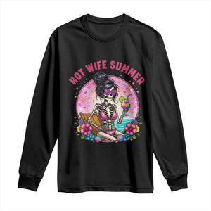 Hot Wife Summer Long Sleeve Shirt Funny Newlywed Skeleton TS14 Black Print Your Wear