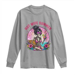 Hot Wife Summer Long Sleeve Shirt Funny Newlywed Skeleton TS14 Sport Gray Print Your Wear