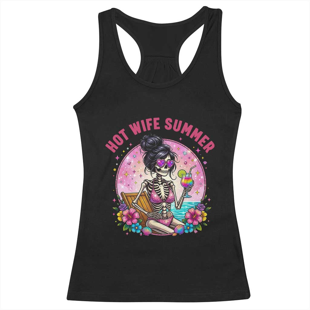 Hot Wife Summer Racerback Tank Top Funny Newlywed Skeleton TS14 Black Print Your Wear