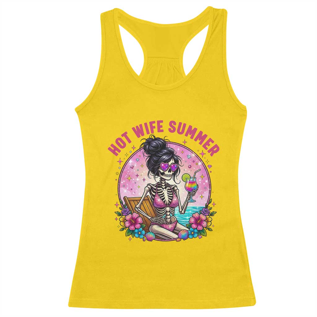 Hot Wife Summer Racerback Tank Top Funny Newlywed Skeleton TS14 Daisy Print Your Wear