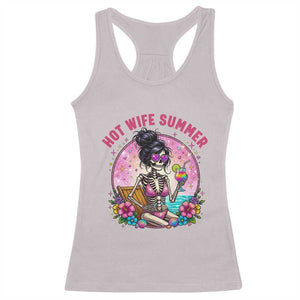 Hot Wife Summer Racerback Tank Top Funny Newlywed Skeleton TS14 Ice Gray Print Your Wear