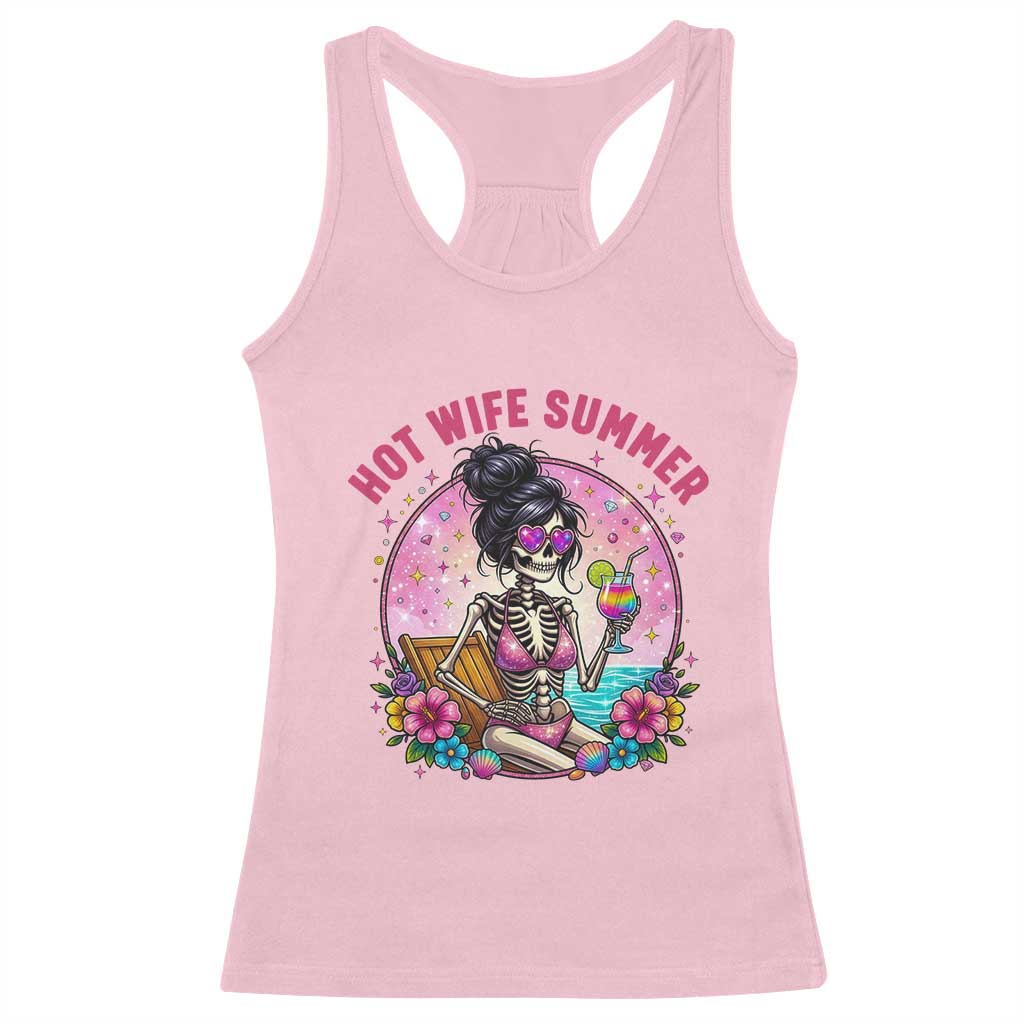 Hot Wife Summer Racerback Tank Top Funny Newlywed Skeleton TS14 Light Pink Print Your Wear