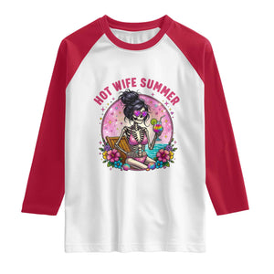 Hot Wife Summer Raglan Shirt Funny Newlywed Skeleton TS14 White Red Print Your Wear