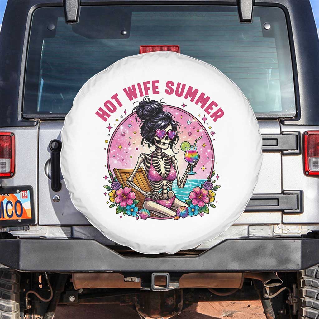 Hot Wife Summer Spare Tire Cover Funny Newlywed Skeleton TS14 No hole White Print Your Wear