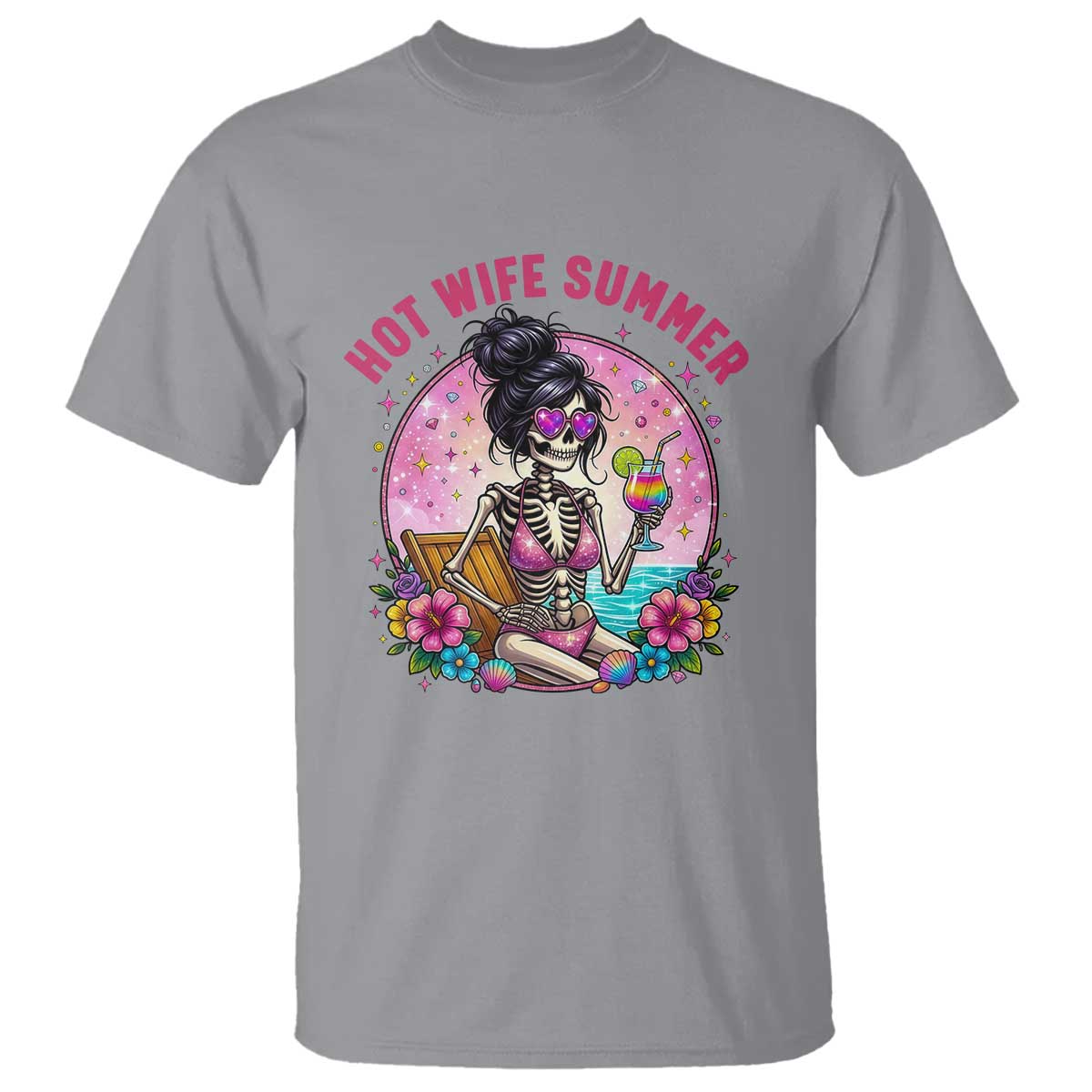 Hot Wife Summer T Shirt Funny Newlywed Skeleton TS14 Sport Gray Print Your Wear