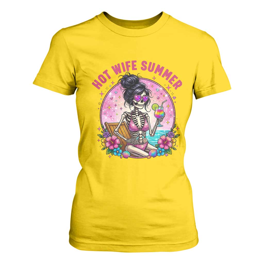 Hot Wife Summer T Shirt For Women Funny Newlywed Skeleton TS14 Daisy Print Your Wear