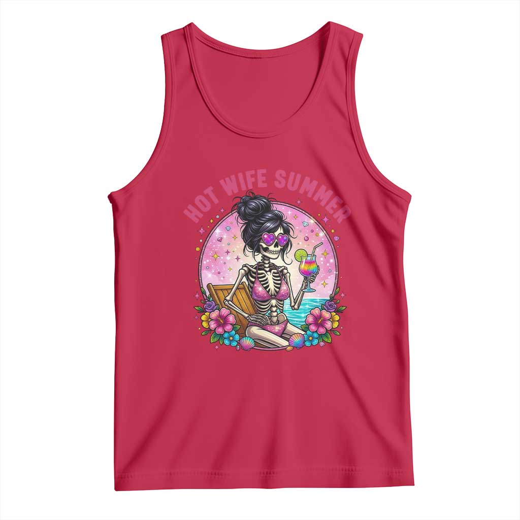Hot Wife Summer Tank Top Funny Newlywed Skeleton TS14 Red Print Your Wear