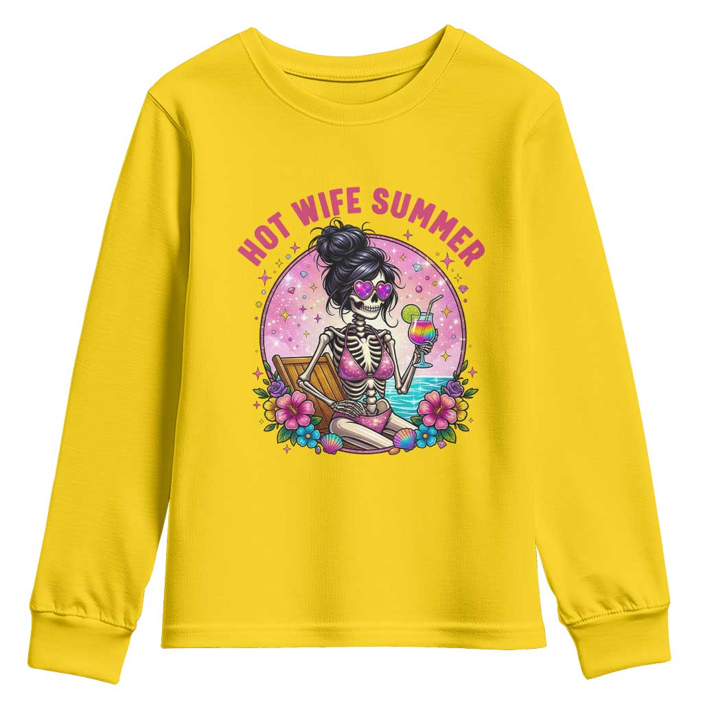 Hot Wife Summer Youth Sweatshirt Funny Newlywed Skeleton TS14 Daisy Print Your Wear