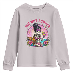 Hot Wife Summer Youth Sweatshirt Funny Newlywed Skeleton TS14 Ice Gray Print Your Wear