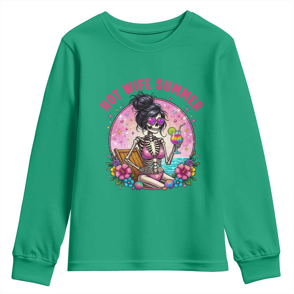 Hot Wife Summer Youth Sweatshirt Funny Newlywed Skeleton TS14 Irish Green Print Your Wear