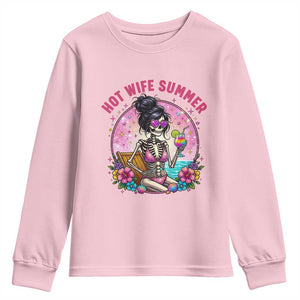 Hot Wife Summer Youth Sweatshirt Funny Newlywed Skeleton TS14 Light Pink Print Your Wear