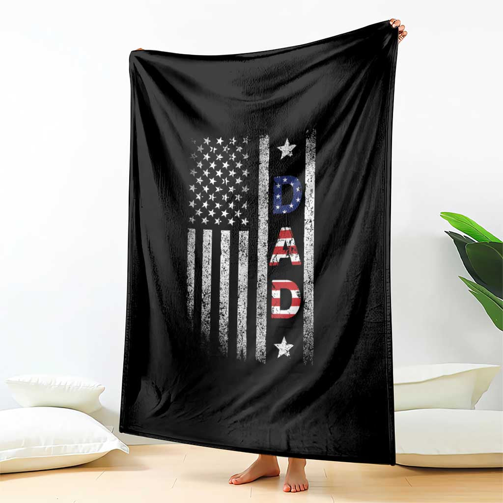 USA Patriotic Dad Throw Blanket Father's Day American Flag 4th of July TS14 Print Your Wear