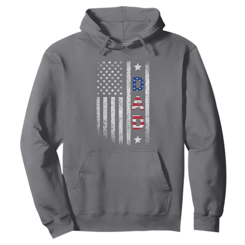 USA Patriotic Dad Hoodie Father's Day American Flag 4th of July TS14 Charcoal Print Your Wear