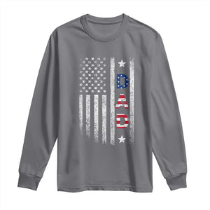 USA Patriotic Dad Long Sleeve Shirt Father's Day American Flag 4th of July TS14 Charcoal Print Your Wear