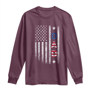 USA Patriotic Dad Long Sleeve Shirt Father's Day American Flag 4th of July TS14 Maroon Print Your Wear