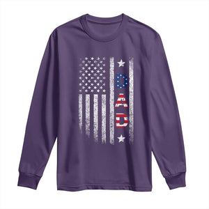 USA Patriotic Dad Long Sleeve Shirt Father's Day American Flag 4th of July TS14 Purple Print Your Wear
