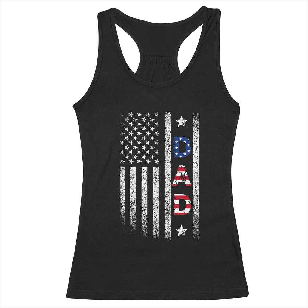 USA Patriotic Dad Racerback Tank Top Father's Day American Flag 4th of July TS14 Black Print Your Wear
