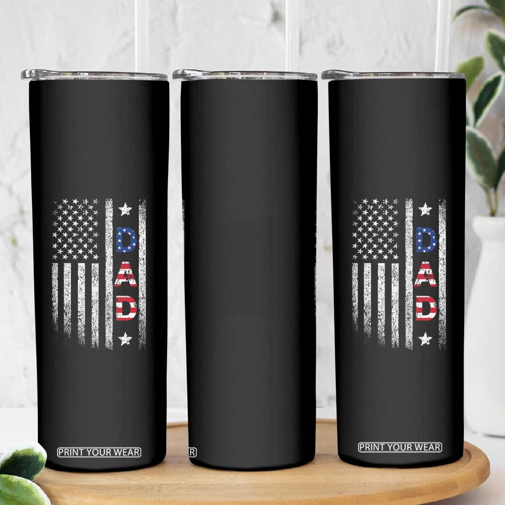 USA Patriotic Dad Skinny Tumbler Father's Day American Flag 4th of July TS14 Print Your Wear