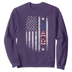 USA Patriotic Dad Sweatshirt Father's Day American Flag 4th of July TS14 Purple Print Your Wear