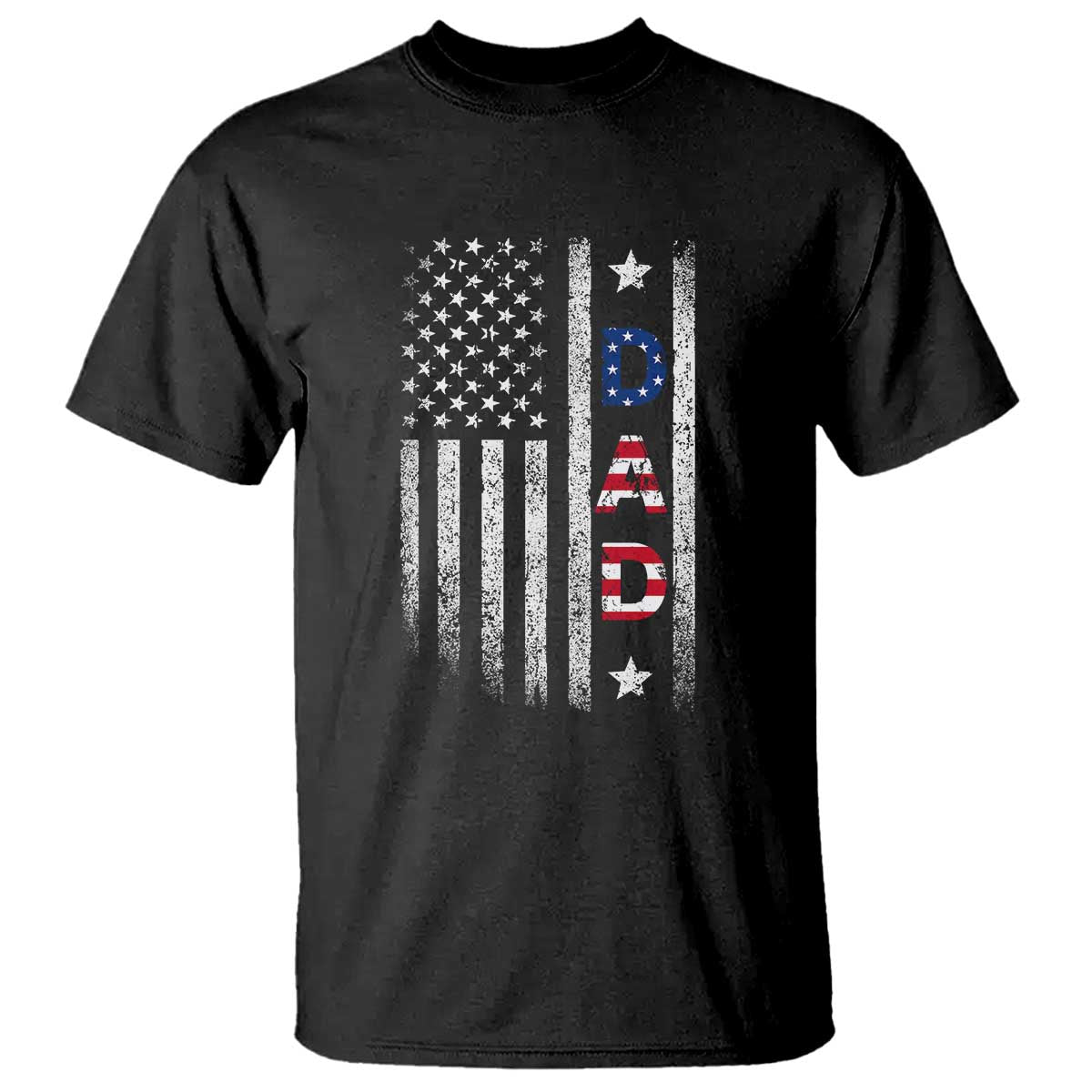 USA Patriotic Dad T Shirt Father's Day American Flag 4th of July TS14 Black Print Your Wear