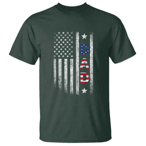 USA Patriotic Dad T Shirt Father's Day American Flag 4th of July TS14 Dark Forest Green Print Your Wear