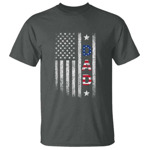 USA Patriotic Dad T Shirt Father's Day American Flag 4th of July TS14 Dark Heather Print Your Wear