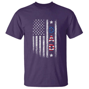 USA Patriotic Dad T Shirt Father's Day American Flag 4th of July TS14 Purple Print Your Wear
