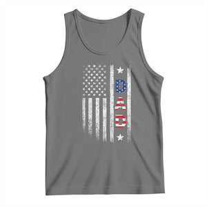 USA Patriotic Dad Tank Top Father's Day American Flag 4th of July TS14 Black Heather Print Your Wear