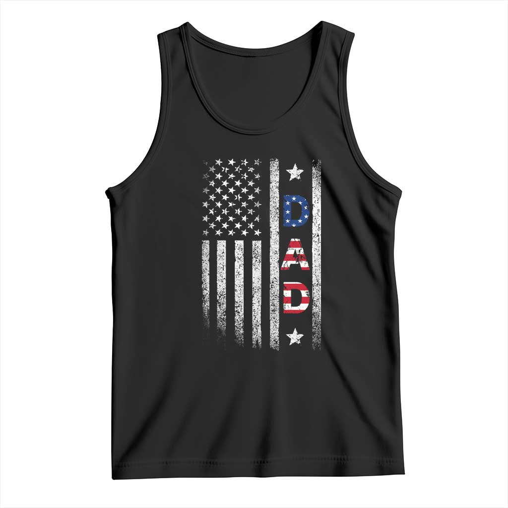 USA Patriotic Dad Tank Top Father's Day American Flag 4th of July TS14 Black Print Your Wear