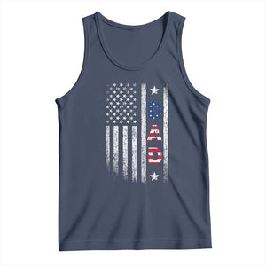 USA Patriotic Dad Tank Top Father's Day American Flag 4th of July TS14 Navy Print Your Wear
