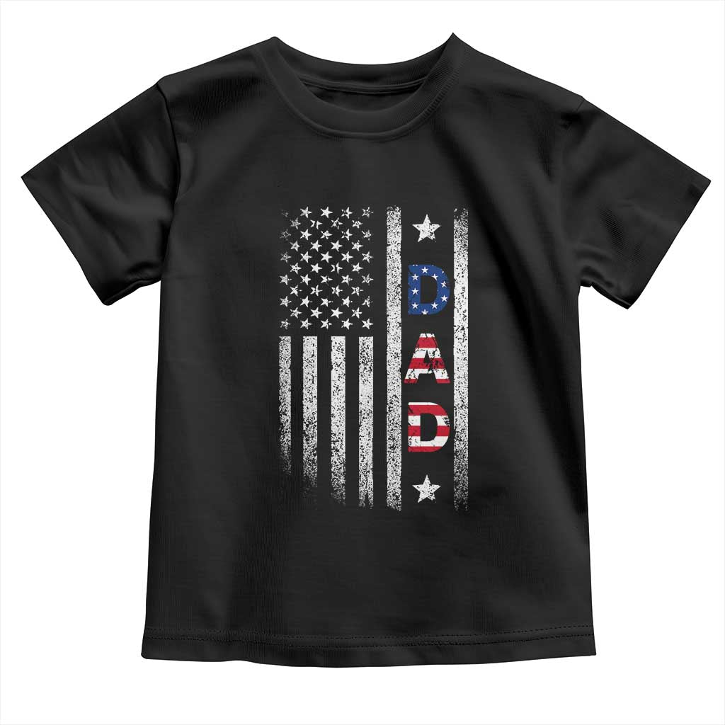 USA Patriotic Dad Toddler T Shirt Father's Day American Flag 4th of July TS14 Black Print Your Wear