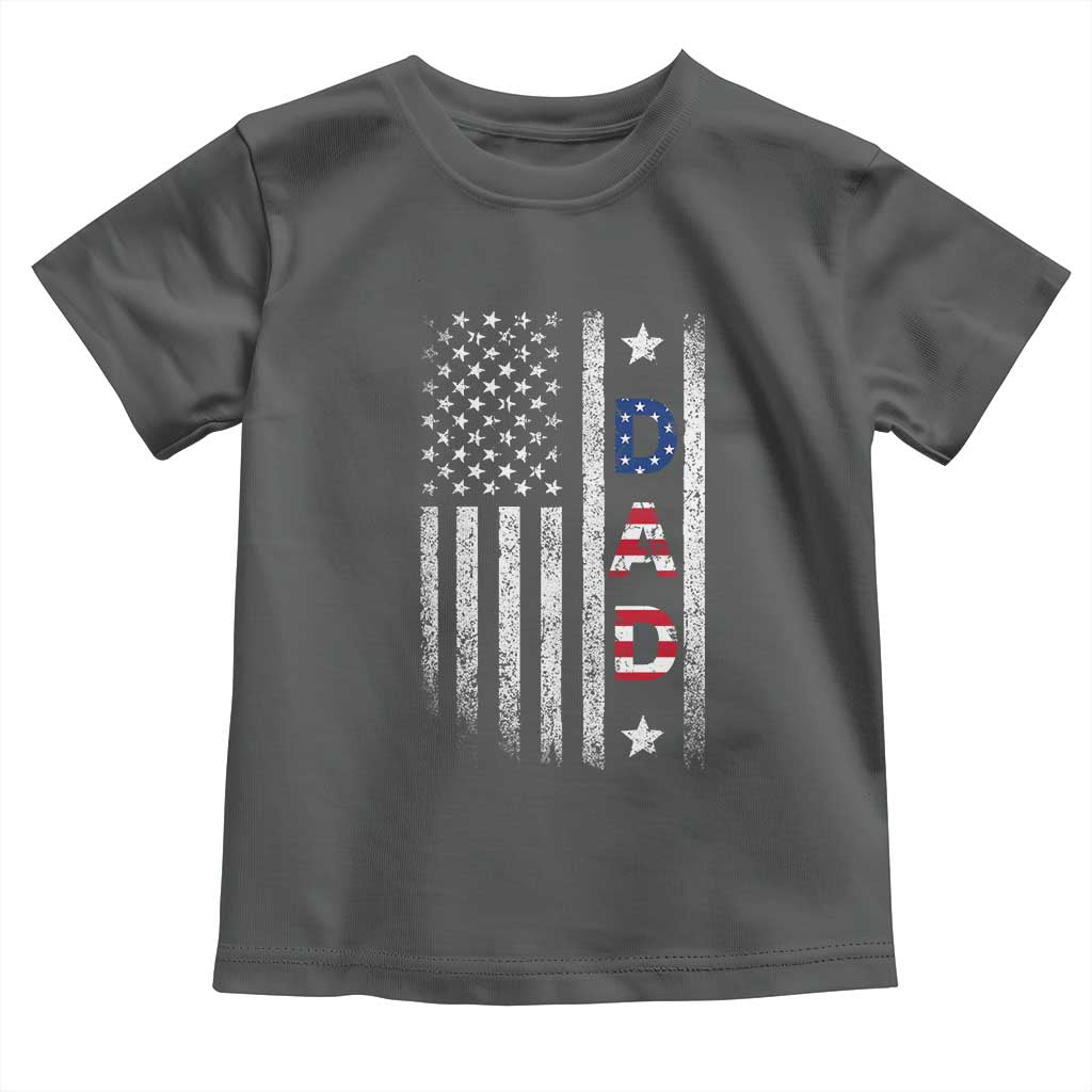 USA Patriotic Dad Toddler T Shirt Father's Day American Flag 4th of July TS14 Dark Heather Print Your Wear
