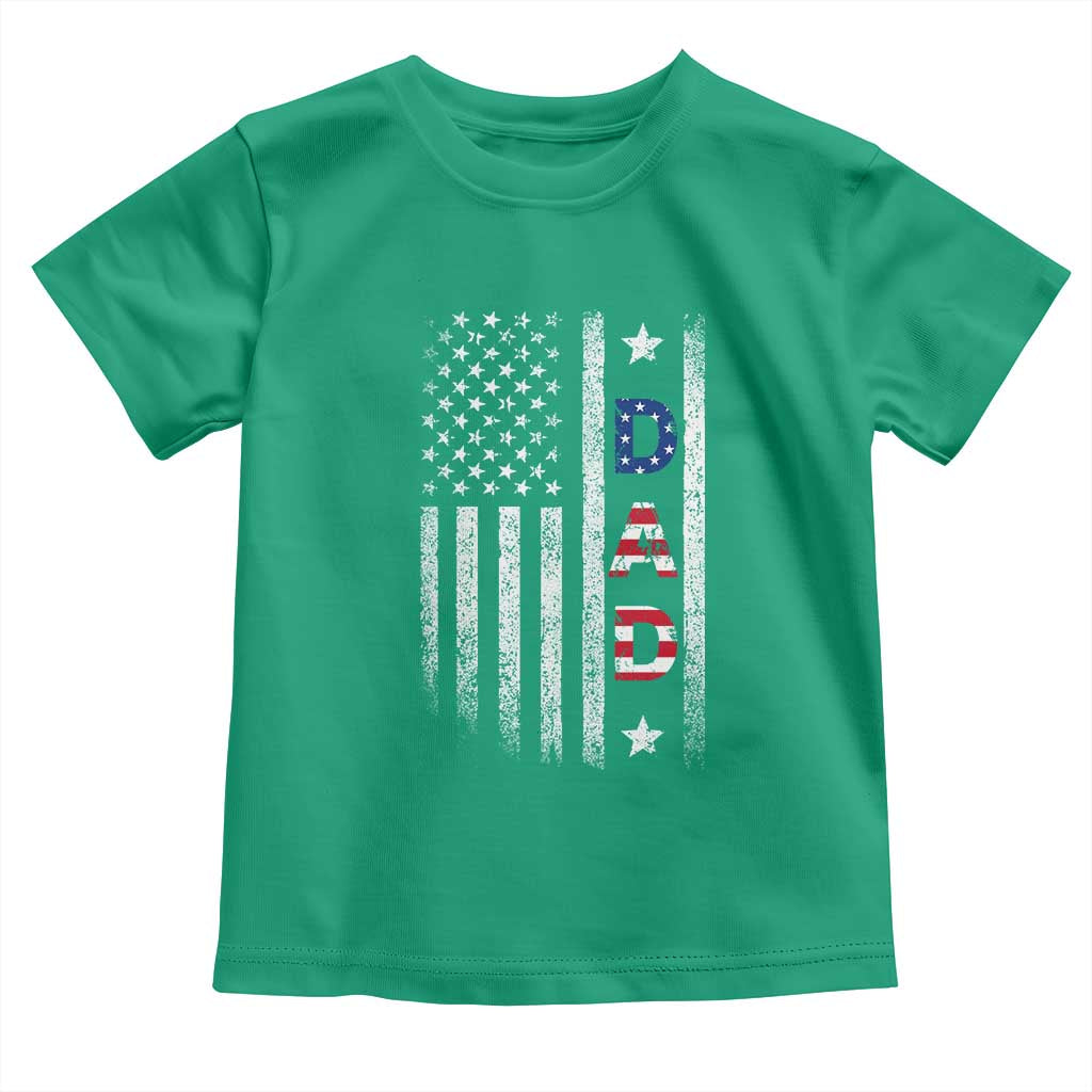 USA Patriotic Dad Toddler T Shirt Father's Day American Flag 4th of July TS14 Irish Green Print Your Wear