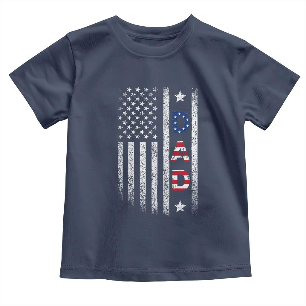 USA Patriotic Dad Toddler T Shirt Father's Day American Flag 4th of July TS14 Navy Print Your Wear