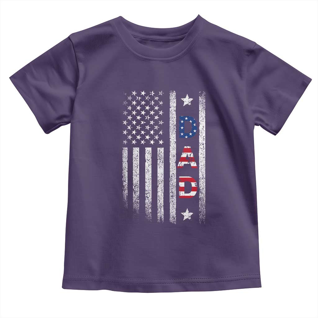 USA Patriotic Dad Toddler T Shirt Father's Day American Flag 4th of July TS14 Purple Print Your Wear