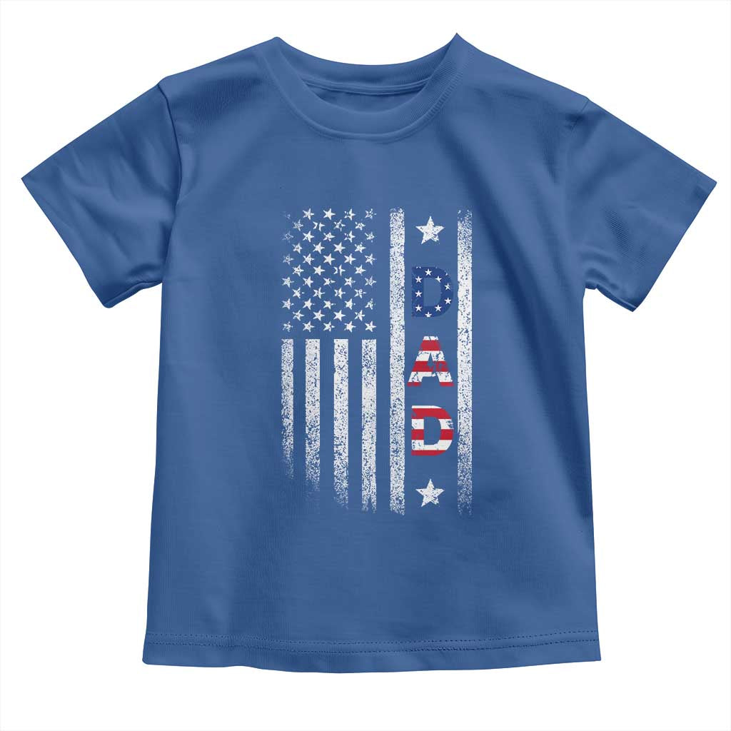 USA Patriotic Dad Toddler T Shirt Father's Day American Flag 4th of July TS14 Royal Blue Print Your Wear