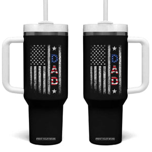 USA Patriotic Dad Tumbler With Handle Father's Day American Flag 4th of July TS14 One Size: 40 oz Black Print Your Wear