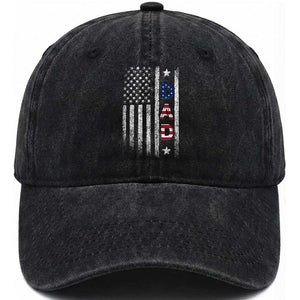 USA Patriotic Dad Washed Cotton Baseball Cap Father's Day American Flag 4th of July TS14 Print Your Wear
