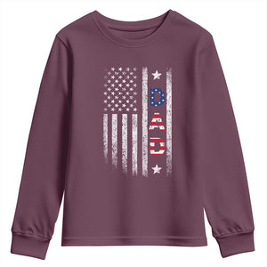 USA Patriotic Dad Youth Sweatshirt Father's Day American Flag 4th of July TS14 Maroon Print Your Wear