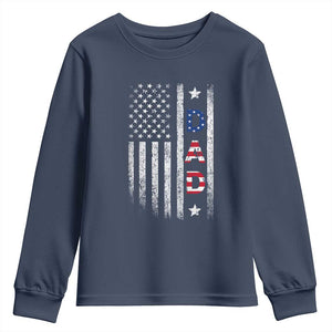 USA Patriotic Dad Youth Sweatshirt Father's Day American Flag 4th of July TS14 Navy Print Your Wear