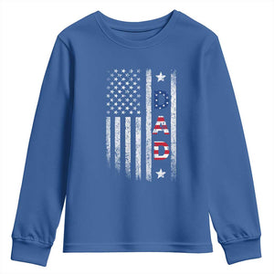 USA Patriotic Dad Youth Sweatshirt Father's Day American Flag 4th of July TS14 Royal Blue Print Your Wear
