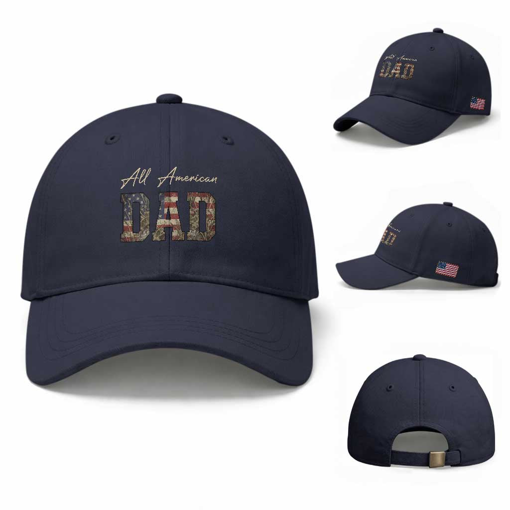 Retro All American Dad Baseball Cap 4th of July Father's Day