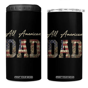 Retro All American Dad 4 in 1 Can Cooler Tumbler 4th of July Father's Day