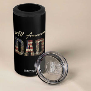 Retro All American Dad 4 in 1 Can Cooler Tumbler 4th of July Father's Day
