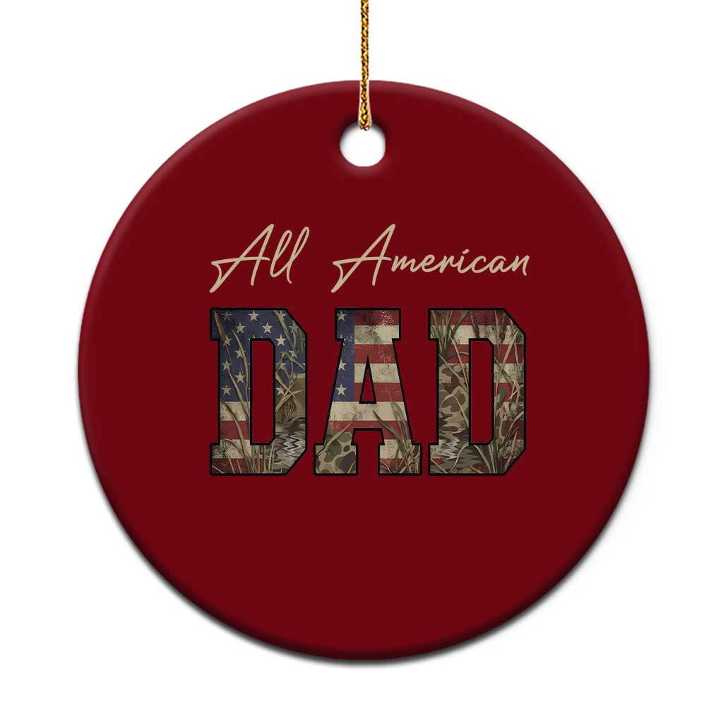 Retro All American Dad Ceramic Ornament 4th of July Father's Day TS14 1pc Red Print Your Wear