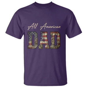Retro All American Dad T Shirt 4th of July Father's Day TS14 Purple Print Your Wear