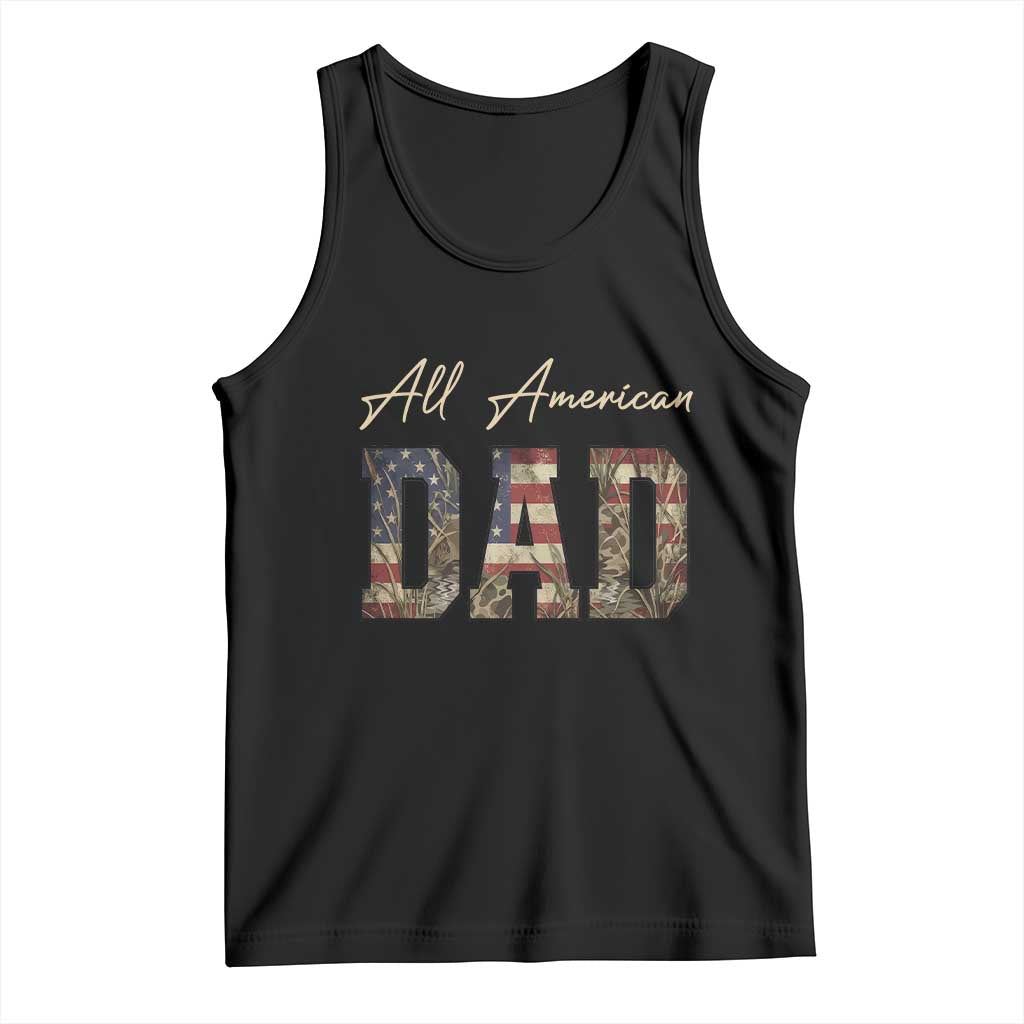 Retro All American Dad Tank Top 4th of July Father's Day TS14 Black Print Your Wear