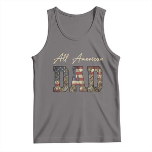 Retro All American Dad Tank Top 4th of July Father's Day TS14 Deep Heather Print Your Wear