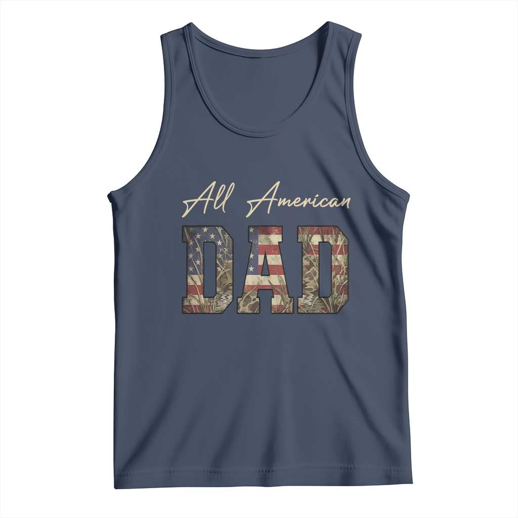 Retro All American Dad Tank Top 4th of July Father's Day TS14 Navy Print Your Wear