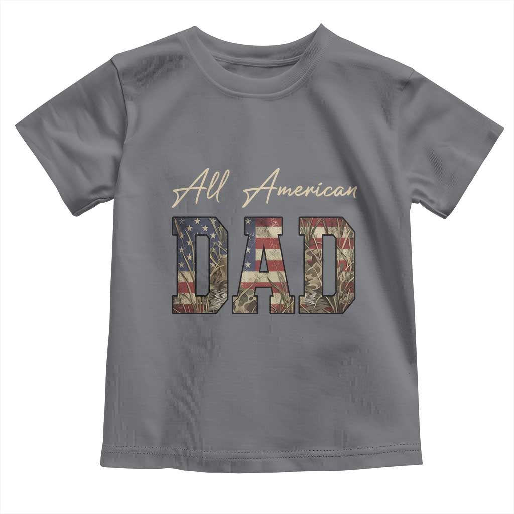 Retro All American Dad Toddler T Shirt 4th of July Father's Day TS14 Charcoal Print Your Wear